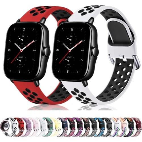 Silicone Strap for amazfit GTS 2e 2 mini amazfit bip/pace stratos 2/2s/3 GTR 47mm 42mm 2/2e band 20/22mm wristbelt Bracelet