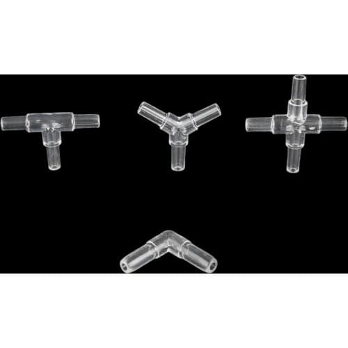 Garden Irrigation System Water Connector Inner Diameter 1/4" Water Hose Splitter 3-Way 4-Way Elbow Optional Air Pump Joint 50Pcs