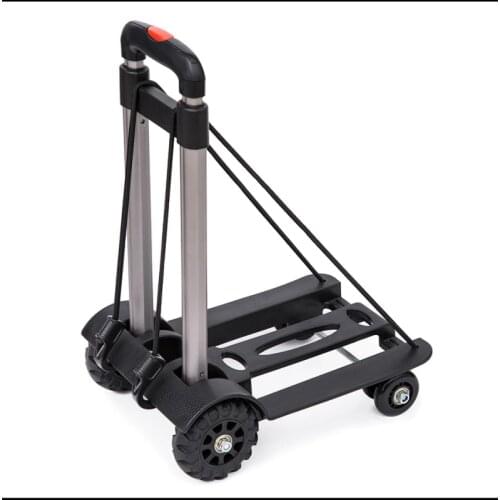 Foldable Trolley Garden Cart Trailer Household Trolley Goods Shopping Cart Trolley Folding Portable Aluminium Black Bearing 40kg