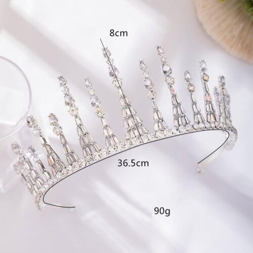 Bridal Wedding Hair Accessories Shining Crystal Silver Color Tiara Crown Bride Noiva Hair Ornaments Headbands for Women Girls
