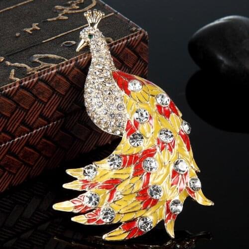 12pcs/lot Wholesale Blucome Peacock Brooch Women Gifts Enamel Brooches Pins And Hijab pins Fashion Bags Accessories Cheap Price