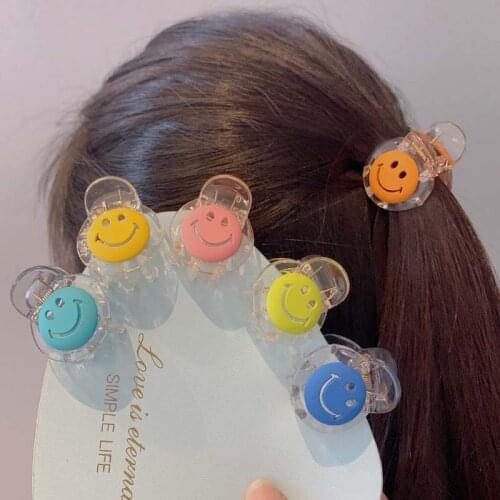 Women Small Hair Claws Smile Face Cartoon Clip Hairpin Sweet Cute Fashion Head Accessories Wholesale