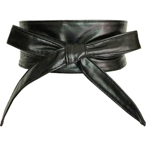 Women Waist Cover Long belt collocation Red Dress Decoration Bow Tie Extra Wide Black All around Strap Extended 226cm lot color