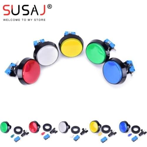 1 PCS 60MM LED Light Lamp Big Round Arcade Video Game Player Push Button Switch Promotion 5 Colors