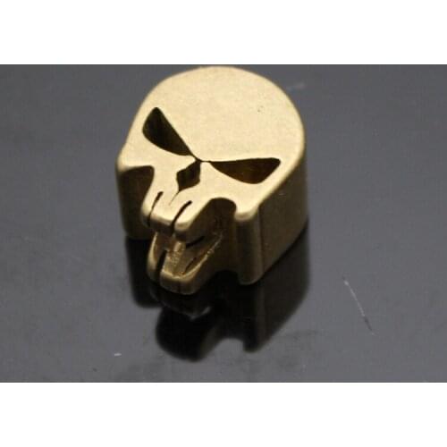 1PC Brass Skull Knife Beads Lanyard Pendant Paracord Bracelet Rope Cord DIY Decorative Accessories EDC Multipurpose Pendant