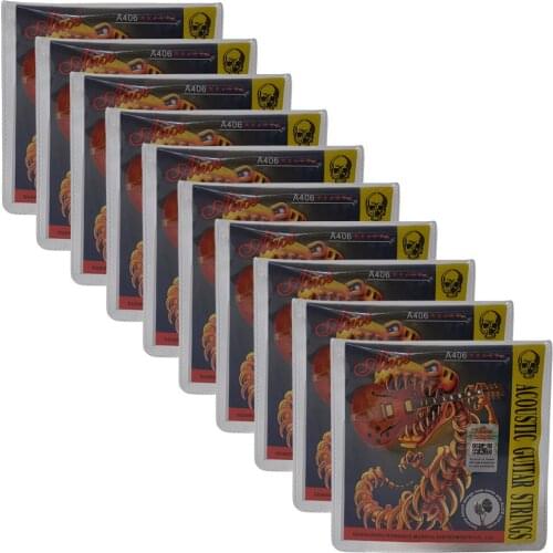 10Sets Alice Acoustic Guitar Strings Steel Core Coated Copper Alloy Wound 6 Strings Set A406