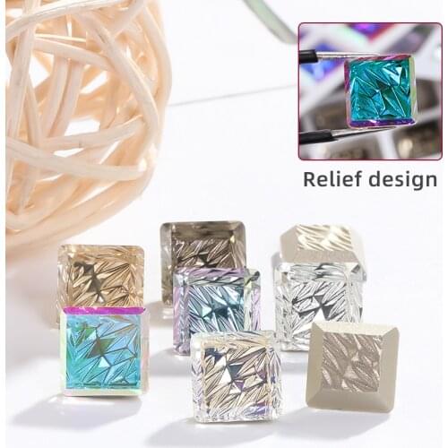 10mm Square Shape Flatback Glass Rhinestones Korean Style Nail Art Accessories New Arrival Glue On Nails DIY Crystals