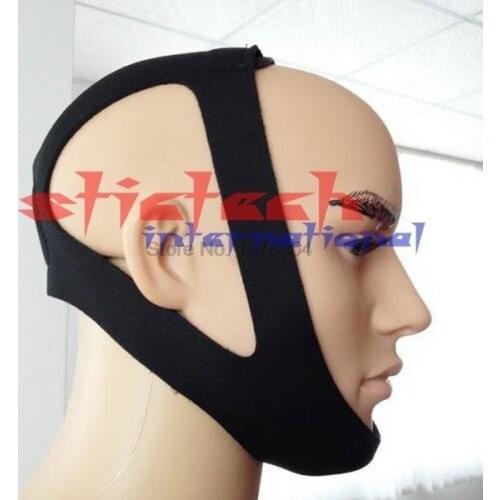 By dhl or ems 100pcs Anti Snoring Chin Strap Neoprene Stop Snore Chin Support Belt Anti Apnea Jaw Solution Sleep Device