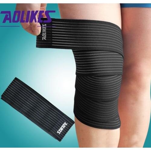 1Pair 180*7.5cm elastic bandage tape sport knee support strap knee pads protector band for joelheira ankle leg wrist wrap HBK053