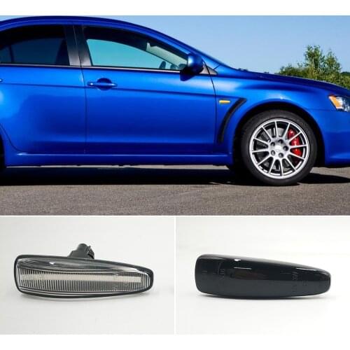Car Flashing 2PCS LED Fender Side Marker Turn Signal Lights For Mitsubishi Lancer Evolution Evo X Outlander Sport RVR ASX Mirage