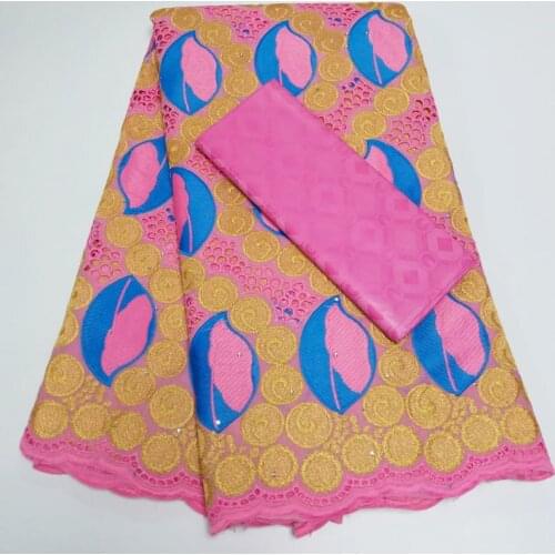 2021 2.5 +2.5 Yards Latest Bazin Riche New Female And Embroidered Fabric Cotton Lace Dubai Swiss Voile Lace Damask