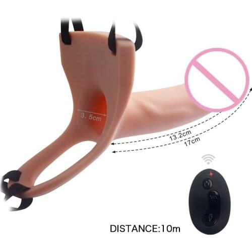 APHRODISIA Strap On Dildo Remote Control Vibration Harness 10 Speed G Spot Sex Toys For Couple, Flexible Penis Products Dong