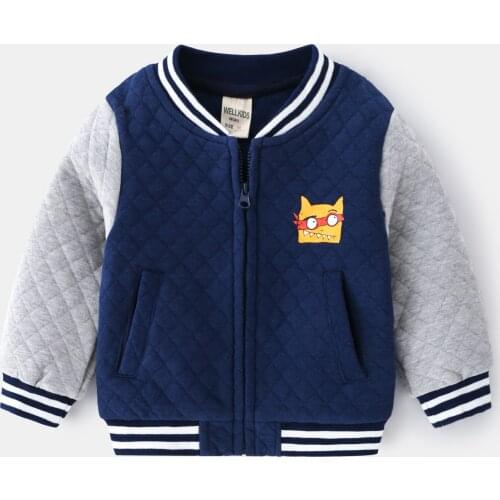 Childrens Clothing Autumn Winter Toddler Boys Casual Jackets Fashion Cotton Splicing Cartoon Warm Coats for Boy Kids Outerwear
