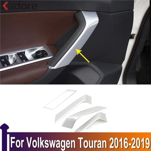For Volkswagen Touran 2016 2017 2018 2019 ABS Matte Interior Side Door Handle Armrest Decorative Sills Stripe Trim Accessories