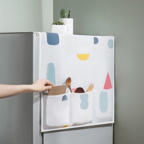 Geometric Refrigerator Dust Cover, Household Appliance Waterproof Cover Towel, Household Refrigerator Cover Hanging Bag
