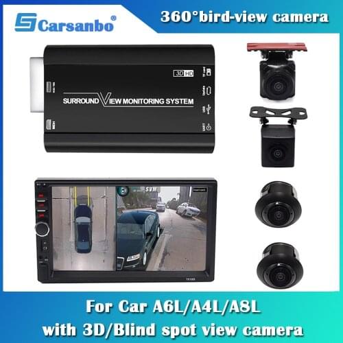 1080P Front View 360 Degree bird-view camera Car Camera with 3D/Blind Spot View Camera System HD Night Vision DVR A6L/A4L/A8L