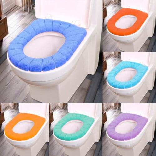 Toilet Seat Cover Mat Soft Bathroom Washable Toilet Seat Cover Closestool Lid Tops Warmer Cloth