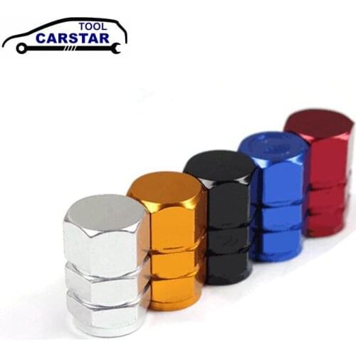 4pcs Aluminum Hex Tire Valve Stem Caps for Auto Bike Motorcycle Hexagon Valve Covers for US Valves Car-styling Parts Accessories