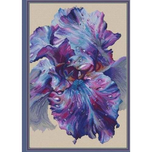 Top Birds and Peach Blossoms and Birds Counted Cross Stitch Kit Cross stitch RS cotton with cross stitch Purple dew iris