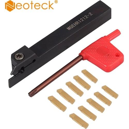 Neoteck For MGEHR1212-2 Grooving Lathe Turning Tool Boring Bar Holder + 10pcs MGMN200 Inserts