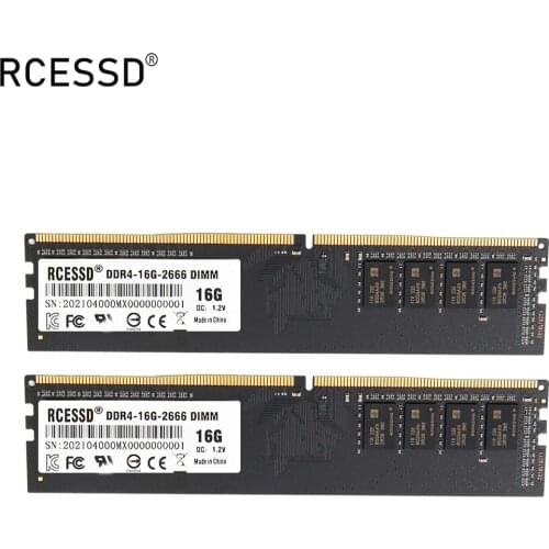 RCESSD Desktop RAM DDR2 DDR3 DDR4 2G 4G 8G 16G 32G PC Memory RAM 800mhz 1600mhz 2400mhz 2666mhz 3200mhz For AMD For Intel