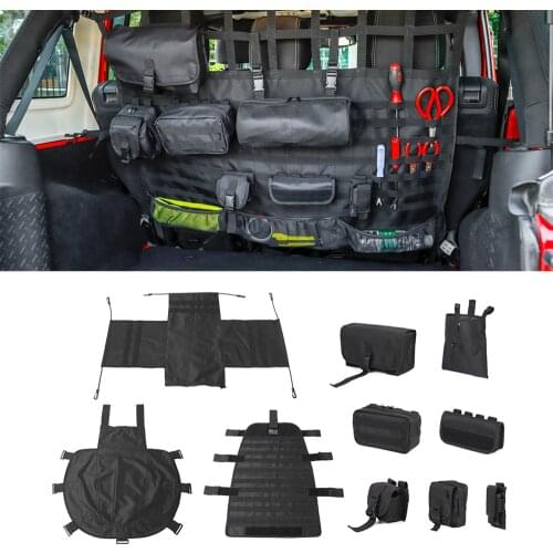 Car Trunk Organizer Seat Back Storage Bag for Suzuki Jimny 2019-2022 for Jeep Wrangler TJ JK JL JT Renegade Interior Accessories