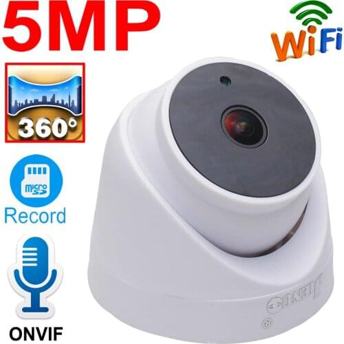 JIENUO Panoramic IP Camera Wifi 5MP 1080P 1.7mm Lens Cctv Security Surveillance Indoor Cam Wireless Audio IPCam HD Home Camera