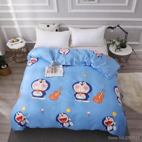 Blue Doraemon Printed Duvet Cover Cartoon Boys Girls Quilt Cover 150*210cm,180*220cm,200*230cm,220*240cm Size Comforter Case 1pc