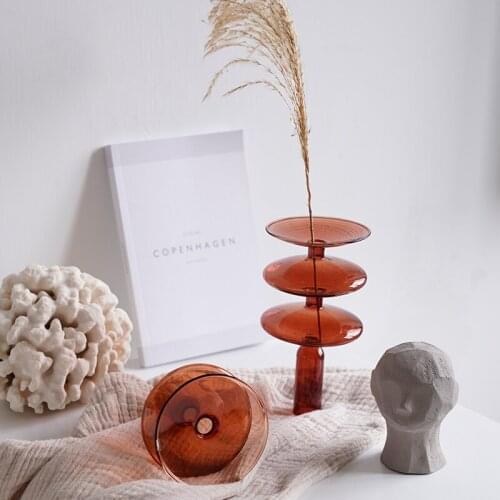Candlestick Nordic Romantic Glass Candlestick Ornaments Retro Tea Wax Light Candle Holders For Home Wedding Parties Decoration