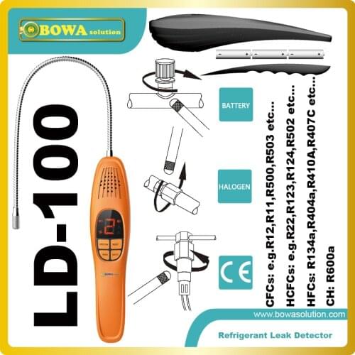 Popular Leak detectors for detecting all halogenated refrigerants, including R404a, R407c, R134a, R22, R600a, R410a, etc