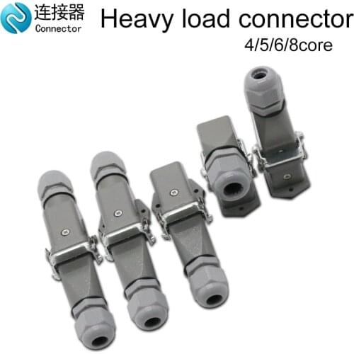 Heavy duty connector 4 core (3+1)5 core (4 +1)6 core (5+1)8 core (7+1) aviation multiple function type docking plug