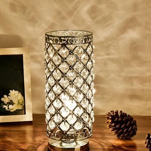 Modern LED Crystal Desk Table Lamp E27 Adjustable Bedside Nightstand Light Home Decoration Indoor Lighting Bedside Lamp