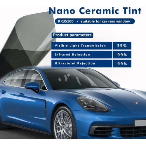SUNICE 50x600cm Car Window Tint 35%VLT 4 mil Thickness Nano Ceramic Film for Car Tinting for Car Sun Protector Glass Tint