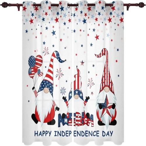 Independence Day Gnomes Outdoor Curtain For Garden Patio Curtains Bedroom Living Room Kitchen Bath Room Panel Drape