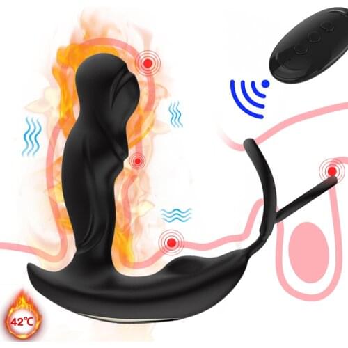 Male Prostate Massage Vibrator Anal Plug Silicone Waterproof Prostate Stimulator Butt Plug Delay Ejaculation Ring Toy For Men