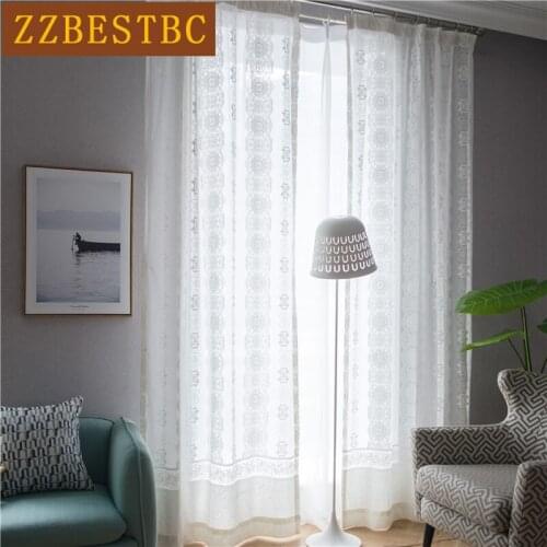 ZZBESTBC High quality white Voile Curtain for living room bedroom modern pastoral elegant tulle used for kitchen hotel Apartment