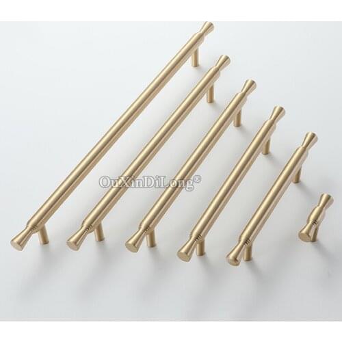 1PCS Nordic Luxury Brass Gold Handle and Knobs Kitchen Cabinet Knobs Drawer Pulls Wardrobe Handles Furniture Door Pulls GF449