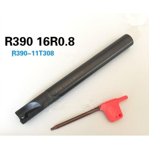 10PCS R390C16-16R0.8-150 16MM Install fo carbide insert R390-11T308 Mill Cutter bar