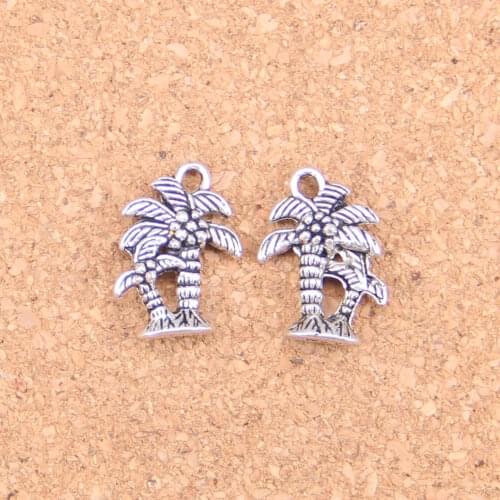 14pcs Charms palm tree coconut 18x13mm Antique Pendants,Vintage Tibetan Silver Jewelry,DIY for bracelet necklace