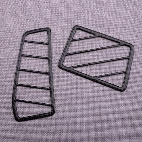2Pcs Carbon Fiber Black Side Defogging Demist Vent Outlet Trim Fit for Dodge Challenger 2014 2013 2012 2011 2010 2009 2008 LHD