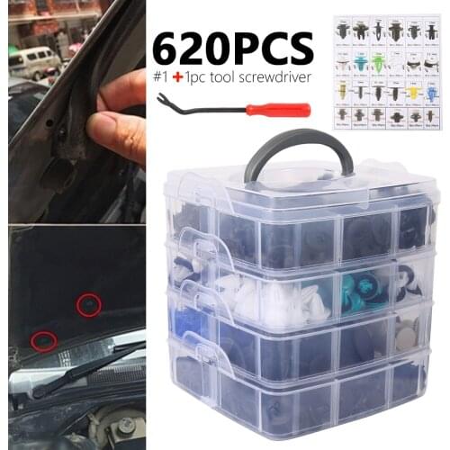 620 Pcs Mixed Car Fastener Clips Trim Kit Car Body Push Pin Rivet Trim Panel Fastener Clip Mould Tool Universal Clips For Car
