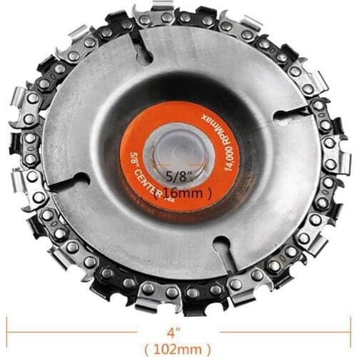 Woodworking 100/150MM 4-1/2" Chain Plate Angle Grinding Chain Wheel Wood Carving Disc for Angle Grinder