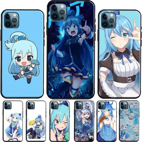 Anime Konosuba Aqua Case For iPhone 12 mini 11 Pro Max XR X XS Max 6S 7 8 Plus SE 2020 Coque Funda Cover