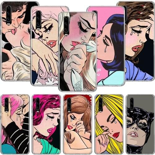Crying Girl Sad Face Phone Case For Huawei P30 P40 P20 P10 Mate 20 10 30 Lite Pro P Smart Z Plus Printing Cover Coque Shell
