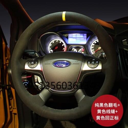 Suitable for Ford Mondeo Edge Kuga Focus Fiesta hand stitched steering wheel cover leather suede grip cover