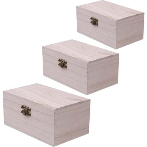 Home Supply Wooden Box Portable Multifunction Case Multi Size Lid Jewellery Storage Container
