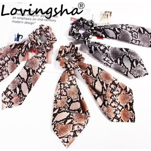 LOVINGSHA Bow Long Streamers Hair Accessories For Ladies Women Hair Tie Girl Scrunchies Ponytail Hair Female Holder Rope FC196