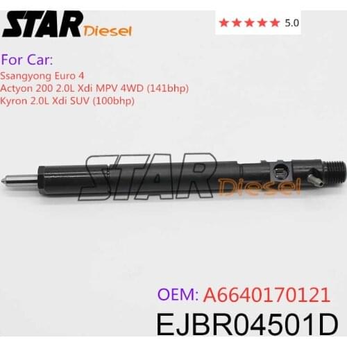 STAR Diesel Fuel Injection EJBR04501D A6640170121 Common Rail Injector Nozzle For Ssangyong Actyon Kyron Euro 4