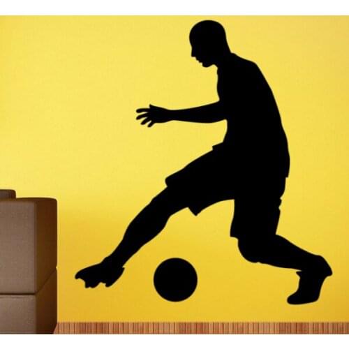 Football Soccer Dribbling The Ball Sketch Fashion Window Wedding Decor Wall Sticker Bedroom Wallpaper Wall Decal Room Decor