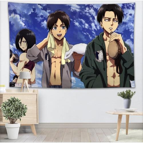 140X250CM Tapestry Attack On Titan Tapestry Wall Hanging Tapestries Forest Tapestry Bedspread Yoga Mat Blanket Bed Table Cloth